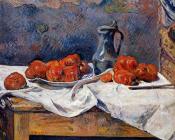 保罗 高更 : Tomatoes and a Pewter Tankard on a Table